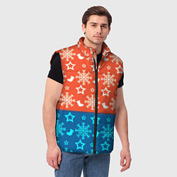 Мужской жилет Новогодний узор, цвет: 3D-черный — фото 2