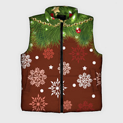 Мужской жилет Зимнее Настроение Елка, цвет: 3D-красный
