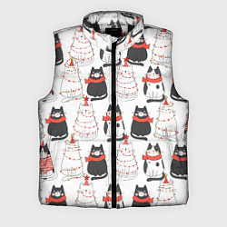 Мужской жилет НОВОГОДНИЕ КОТИКИ 2022, цвет: 3D-черный