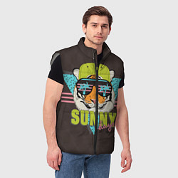 Мужской жилет Солнечный тигр, цвет: 3D-светло-серый — фото 2