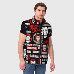Мужской жилет БУМАЖНЫЙ ДОМ ЛОГОБОМБИНГ LA CASA DE PAPEL, цвет: 3D-черный — фото 2