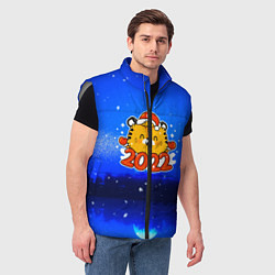 Мужской жилет Год тигра 2022 Ночной закат, цвет: 3D-светло-серый — фото 2
