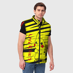 Мужской жилет Пикачу Полосы, цвет: 3D-красный — фото 2