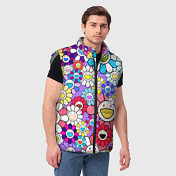 Мужской жилет Цветы Takashi Murakami, цвет: 3D-светло-серый — фото 2