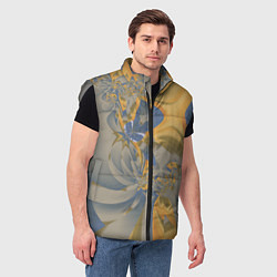Мужской жилет Орхидеи Небо и песок Абстракция 403-1, цвет: 3D-светло-серый — фото 2