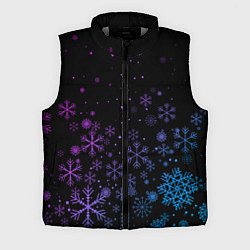 Мужской жилет Новогодние снежинки Градиент, цвет: 3D-светло-серый