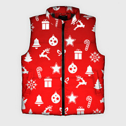 Мужской жилет Новогодний узор красный градиент