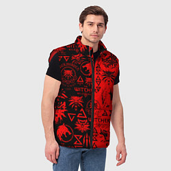 Мужской жилет THE WITCHER LOGOBOMBING BLACK RED, цвет: 3D-красный — фото 2