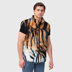 Мужской жилет Шкура тигра Новый год 2022, цвет: 3D-светло-серый — фото 2