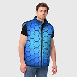 Мужской жилет Неоновые 3D ПЛИТЫ, цвет: 3D-светло-серый — фото 2