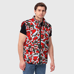 Мужской жилет ДЕД САНТА КЛАУС ПАТТЕРН НОВЫЙ ГОД 2022, цвет: 3D-красный — фото 2