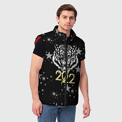Мужской жилет Символ года тигр 2022 Ура-Ура!, цвет: 3D-красный — фото 2