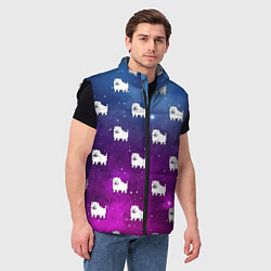 Мужской жилет UNDERTALE DOGS PATTERN SPACE, цвет: 3D-черный — фото 2