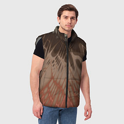Мужской жилет Коллекция Rays Лучи Коричневый Абстракция 662-27-w, цвет: 3D-светло-серый — фото 2