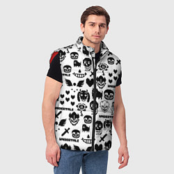 Мужской жилет UNDERTALE WHITE PATTERN, цвет: 3D-красный — фото 2