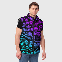 Мужской жилет UNDERTALE NEON PATTERN УЗОР, цвет: 3D-светло-серый — фото 2