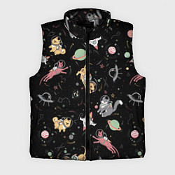 Мужской жилет Космические коты, цвет: 3D-черный