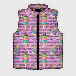 Мужской жилет Радужное мороженое, цвет: 3D-красный