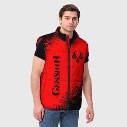 Мужской жилет GENSHIN IMPACT - АНЕМО Краска, цвет: 3D-красный — фото 2
