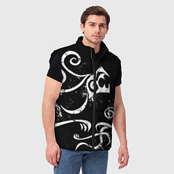 Мужской жилет ТАТУИРОВКА ДРАКЕНА WHITE AND BLACK, цвет: 3D-черный — фото 2