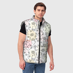 Мужской жилет Лица линии, цвет: 3D-светло-серый — фото 2