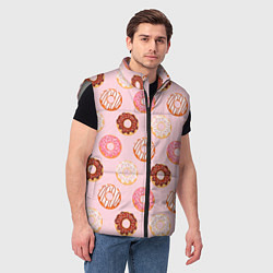 Мужской жилет Pink donuts, цвет: 3D-светло-серый — фото 2