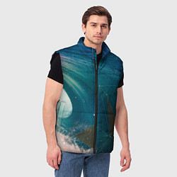 Мужской жилет Геометрия на волне, цвет: 3D-черный — фото 2
