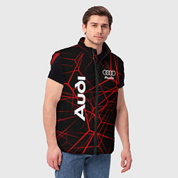 Мужской жилет Audi: Красные линии, цвет: 3D-красный — фото 2