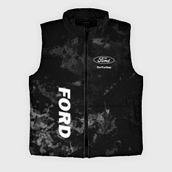 Мужской жилет Ford, Форд, Серый фон, цвет: 3D-черный