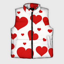 Мужской жилет Красные сердечки Heart, цвет: 3D-светло-серый