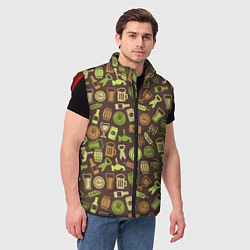 Мужской жилет Пивная Символика, цвет: 3D-красный — фото 2