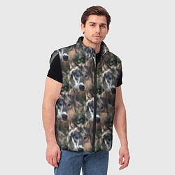 Мужской жилет Волки клипарт wolfs, цвет: 3D-светло-серый — фото 2