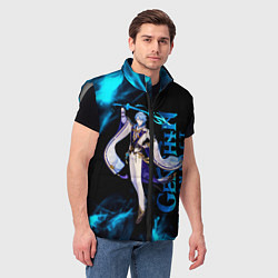 Мужской жилет Kamisato Ayato Камисато Аято, цвет: 3D-светло-серый — фото 2