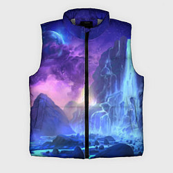 Мужской жилет Фантастический пейзаж Водопад Неон
