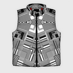 Мужской жилет Черно белый современный геометрический узор Симмет, цвет: 3D-красный