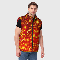 Мужской жилет СВЕТЯЩИЕСЯ СЕРДЕЧКИ, цвет: 3D-красный — фото 2