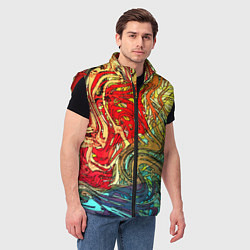 Мужской жилет Хаотичные линии Abstract pattern, цвет: 3D-красный — фото 2