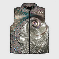 Мужской жилет Fractal pattern Spiral Серебристый фрактал спираль