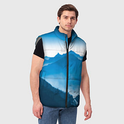 Мужской жилет Горы Лес, цвет: 3D-светло-серый — фото 2