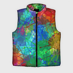 Мужской жилет Разноцветные кляксы, цвет: 3D-светло-серый