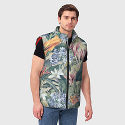 Мужской жилет Цветы Лилии и Агапантус, цвет: 3D-красный — фото 2