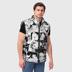 Мужской жилет Клинок рассекающий демонов паттерн, цвет: 3D-светло-серый — фото 2