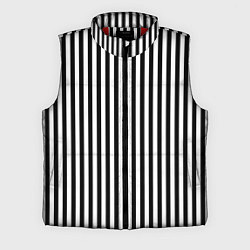 Мужской жилет ПОЛОСКИ ЧЕРНО-БЕЛЫЙ, цвет: 3D-красный
