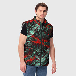 Мужской жилет Красно-Белая Вулканическая Лава, цвет: 3D-светло-серый — фото 2