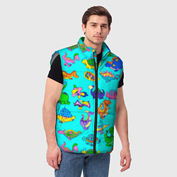 Мужской жилет PREHISTORIC DINOSAURS, цвет: 3D-светло-серый — фото 2