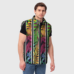 Мужской жилет Пальмовые цветные полосы, цвет: 3D-светло-серый — фото 2