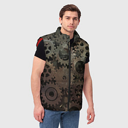 Мужской жилет Механистический паттерн из шестерёнок в стиле Стим, цвет: 3D-красный — фото 2