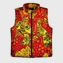 Мужской жилет Хохломская Роспись Две Птици На Красном Фоне