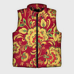 Мужской жилет Хохломская Роспись Цветы На красном Фоне