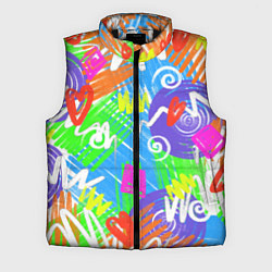 Мужской жилет Яркий геометрический принт на белом фоне, цвет: 3D-черный
